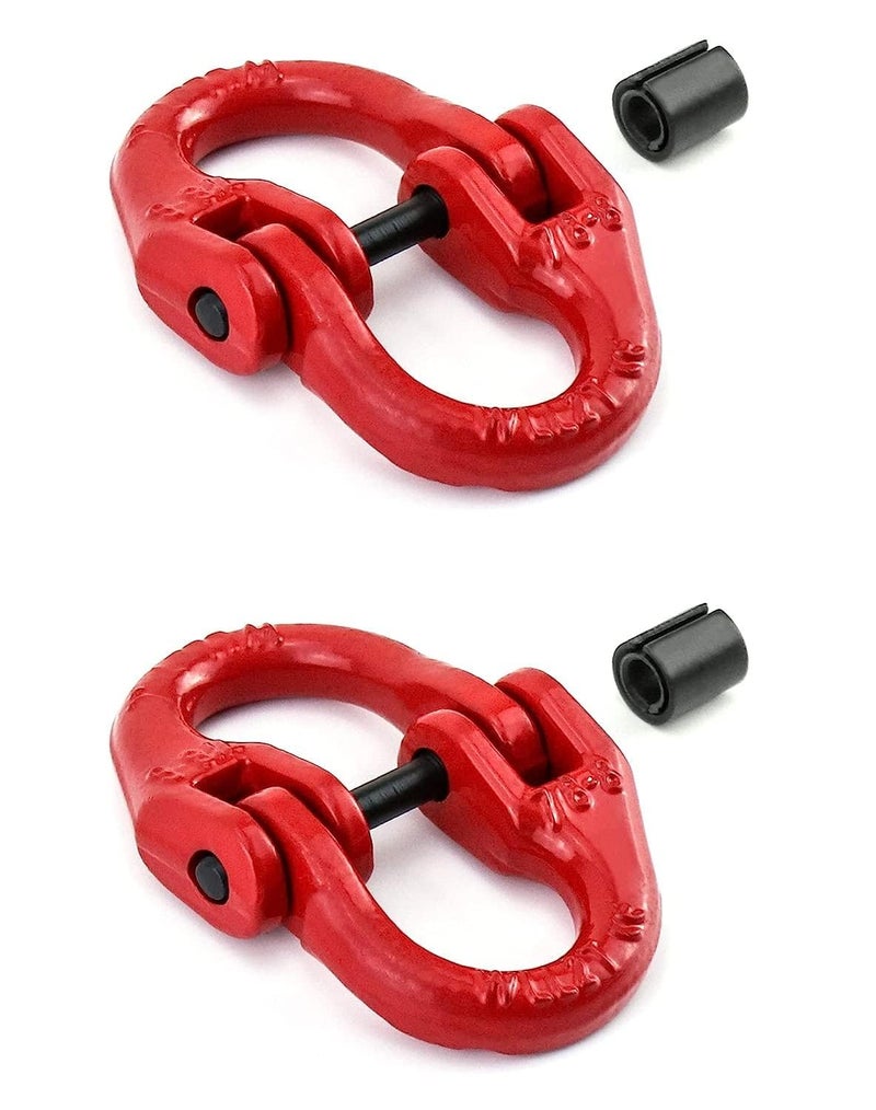 EGV G80 Alloy Steel Coupling Link, 2 Pack 5/16" Hammer Lock Chain Connector, 4400 lbs Working Load Limit Red - Image 1
